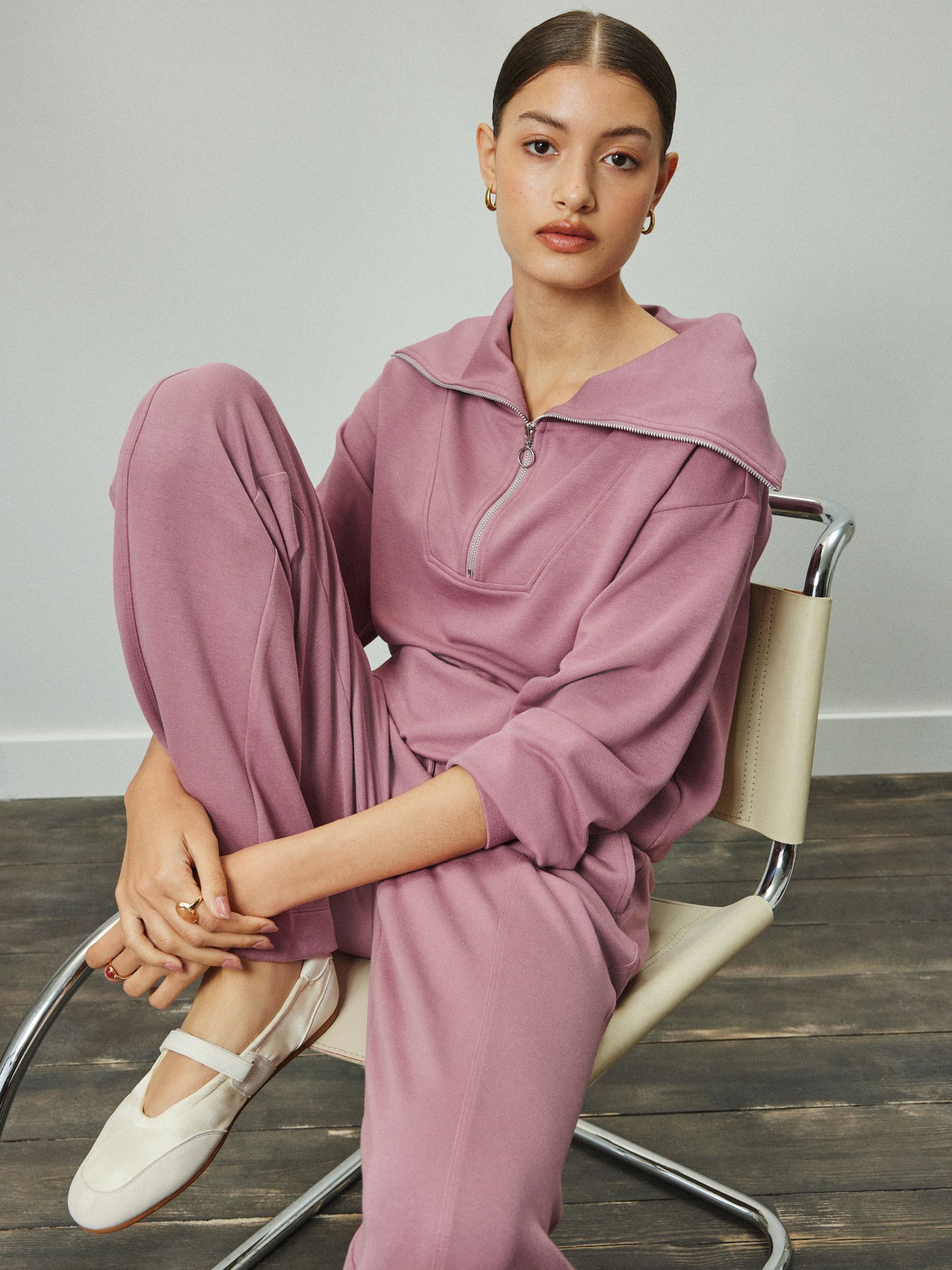 Buy Pink Half Zip Jersey Sweatshirt from Next USA