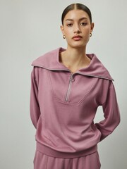 Rosa - Half Zip Jersey Sweatshirt - Imagen 2 de 8