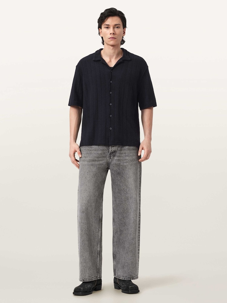 AllSaints Black Trace Short Sleeve Shirt - Image 2 of 6
