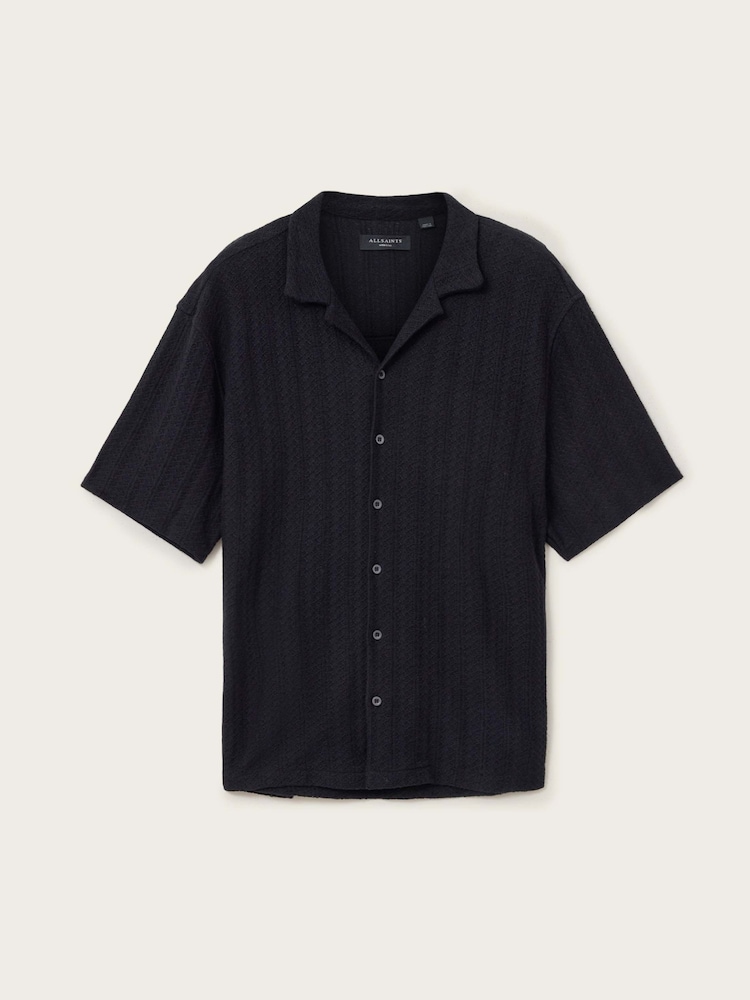 AllSaints Black Trace Short Sleeve Shirt - Image 6 of 6