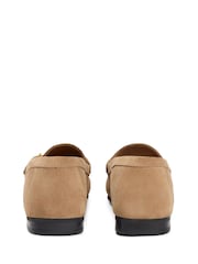 Tommy Hilfiger Brown Suede Chain Penny Loafers - Image 2 of 2