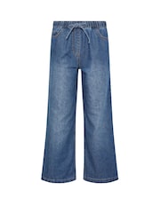 M&Co Blue Petite Pull On Wide Leg Jeans - Image 5 of 5