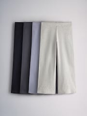 The Set 4 Pack Wide Leg Rib Jersey Leggings Blue/Navy/Cream/Grey - Image 1 of 7