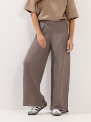PixieGirl Dark Brown Textured Wide Leg Trousers - Image 2 of 5