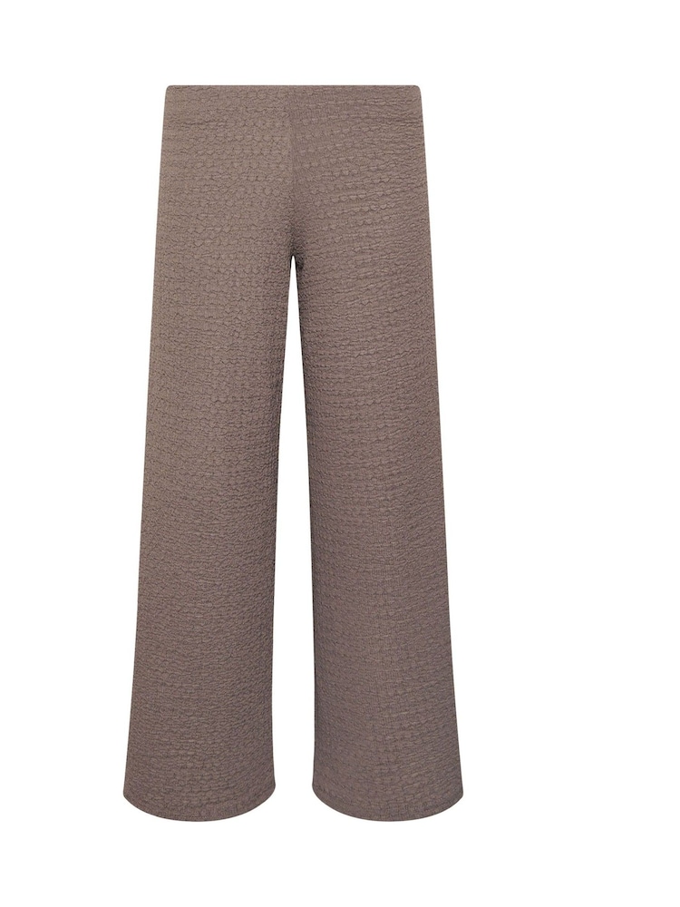 PixieGirl Dark Brown Textured Wide Leg Trousers - Image 5 of 5 PixieGirl Dark Brown Textured Wide Leg Trousers - Image 5 of 5