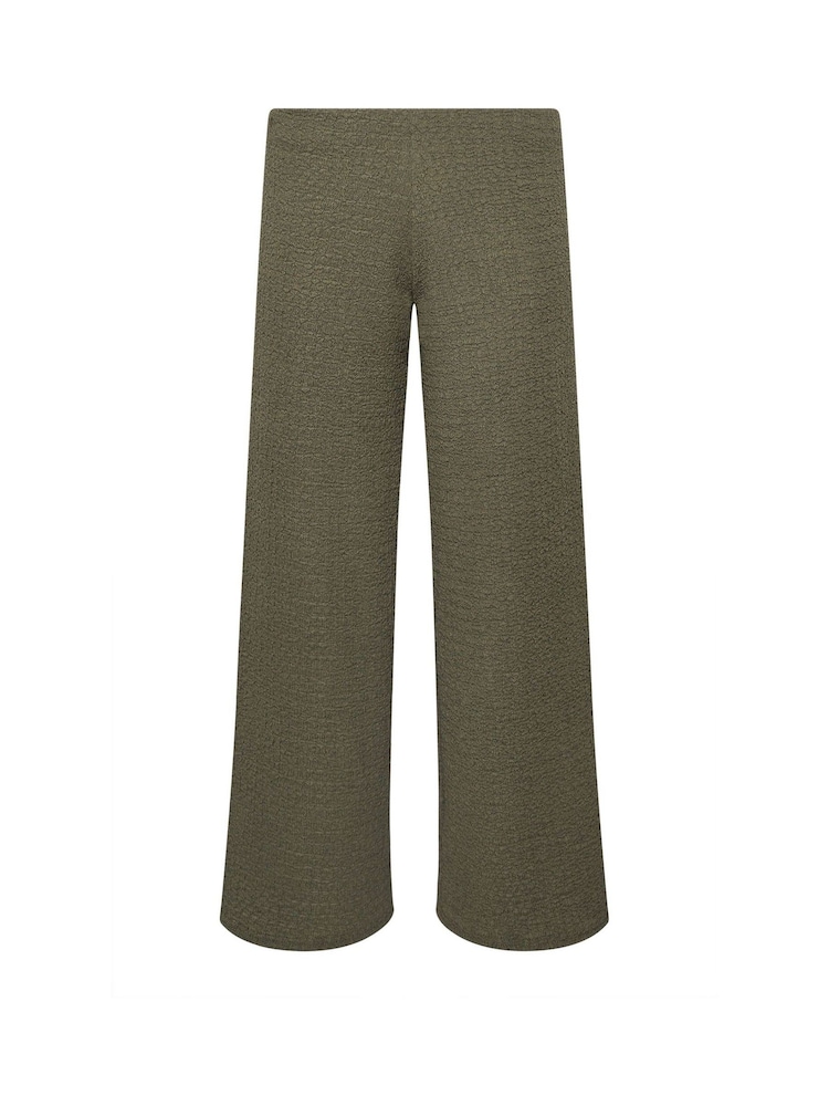 PixieGirl Green Textured Wide Leg Trousers - Image 5 of 5 PixieGirl Green Textured Wide Leg Trousers - Image 5 of 5