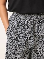 PixieGirl Black Self Belted Wide Leg Crop Trousers - Image 4 of 5