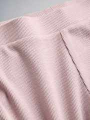 The Set 4 Pack Wide Leg Rib Jersey Leggings Pink/Purple/Chocolate Brown/Cream - Image 6 of 7