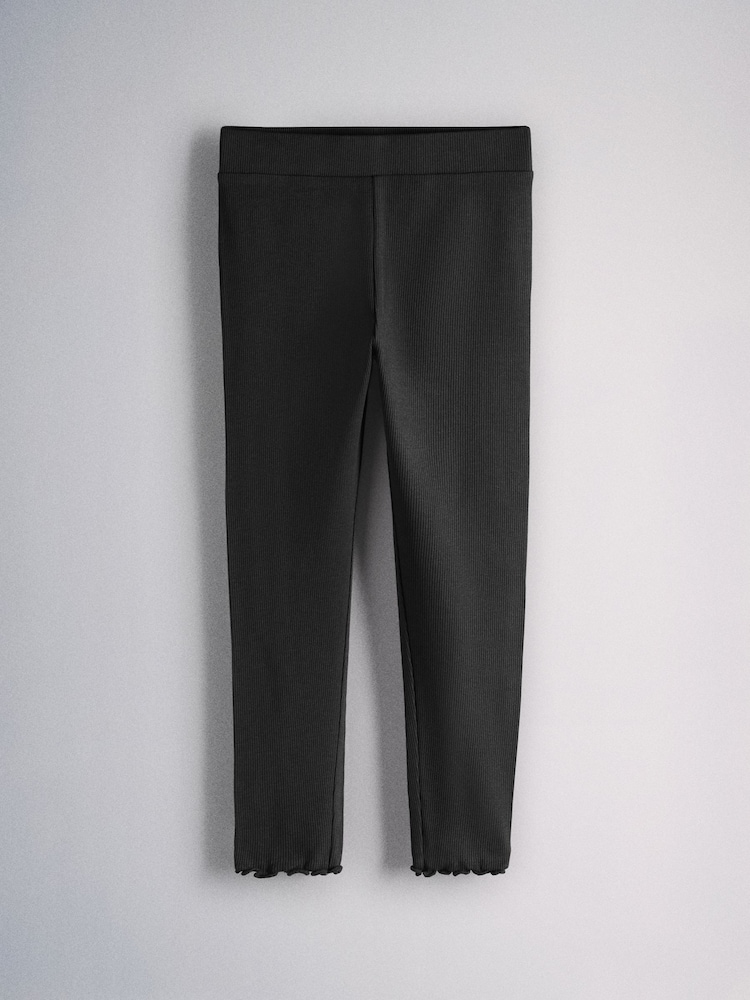 The Set 5 Pack Rib Jersey Leggings Black/Chocolate Brown/Brown/Oatmeal Marl - Image 2 of 8