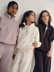 The Set 3 Pack Zip Neck Sweatshirts Pink/Purple/Cream - Image 1 of 14