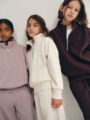 The Set 3 Pack Zip Neck Sweatshirts Pink/Purple/Cream - Image 3 of 14