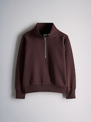 The Set 3 Pack Zip Neck Sweatshirts Pink/Purple/Cream - Image 8 of 14