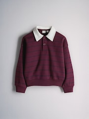 The Set 3 Pack Collared Sweatshirts Red/Blue Stripe/Grey Marl - Image 2 of 6