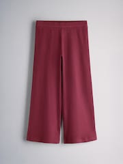 The Set 5 Piece Long Sleeve Jersey Henley Frill Shoulder T-Shirt Wide Leg Joggers and Henley Dress Set Burgundy Red/Green/Stripe - Image 4 of 8