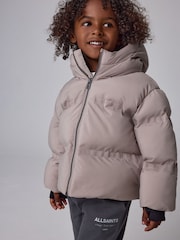 smALLSAINTS Neutral Heatseal Logo Short Length Coat - Image 1 of 11