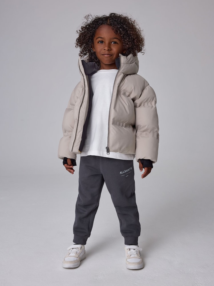 smALLSAINTS Neutral Heatseal Logo Short Length Coat - Image 2 of 11 smALLSAINTS Neutral Heatseal Logo Short Length Coat - Image 2 of 11