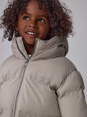 smALLSAINTS Neutral Heatseal Logo Short Length Coat - Image 4 of 11