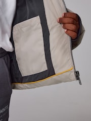smALLSAINTS Neutral Heatseal Logo Short Length Coat - Image 6 of 11