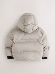 smALLSAINTS Neutral Heatseal Logo Short Length Coat - Image 8 of 11