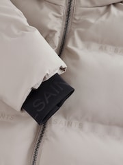 smALLSAINTS Neutral Heatseal Logo Short Length Coat - Image 9 of 11