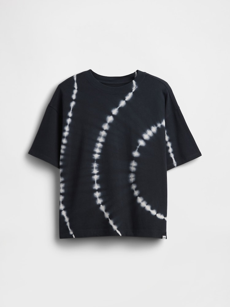 Gap Black Oversized Tie-Dye T-Shirt (4-13yrs) (4-13yrs) - Image 1 of 3