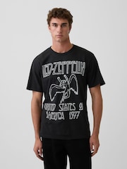 Gap Black Led Zepplin Relaxed Graphic Short Sleeve T-Shirt - Image 1 of 4