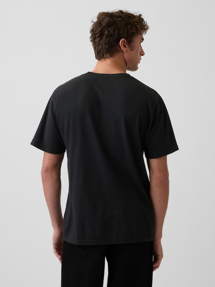 Gap Black Led Zepplin Relaxed Graphic Short Sleeve T-Shirt - Image 2 of 4 Gap Black Led Zepplin Relaxed Graphic Short Sleeve T-Shirt - Image 2 of 4