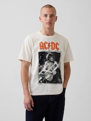 Gap White ACDC Relaxed Graphic T-Shirt - Image 1 of 4