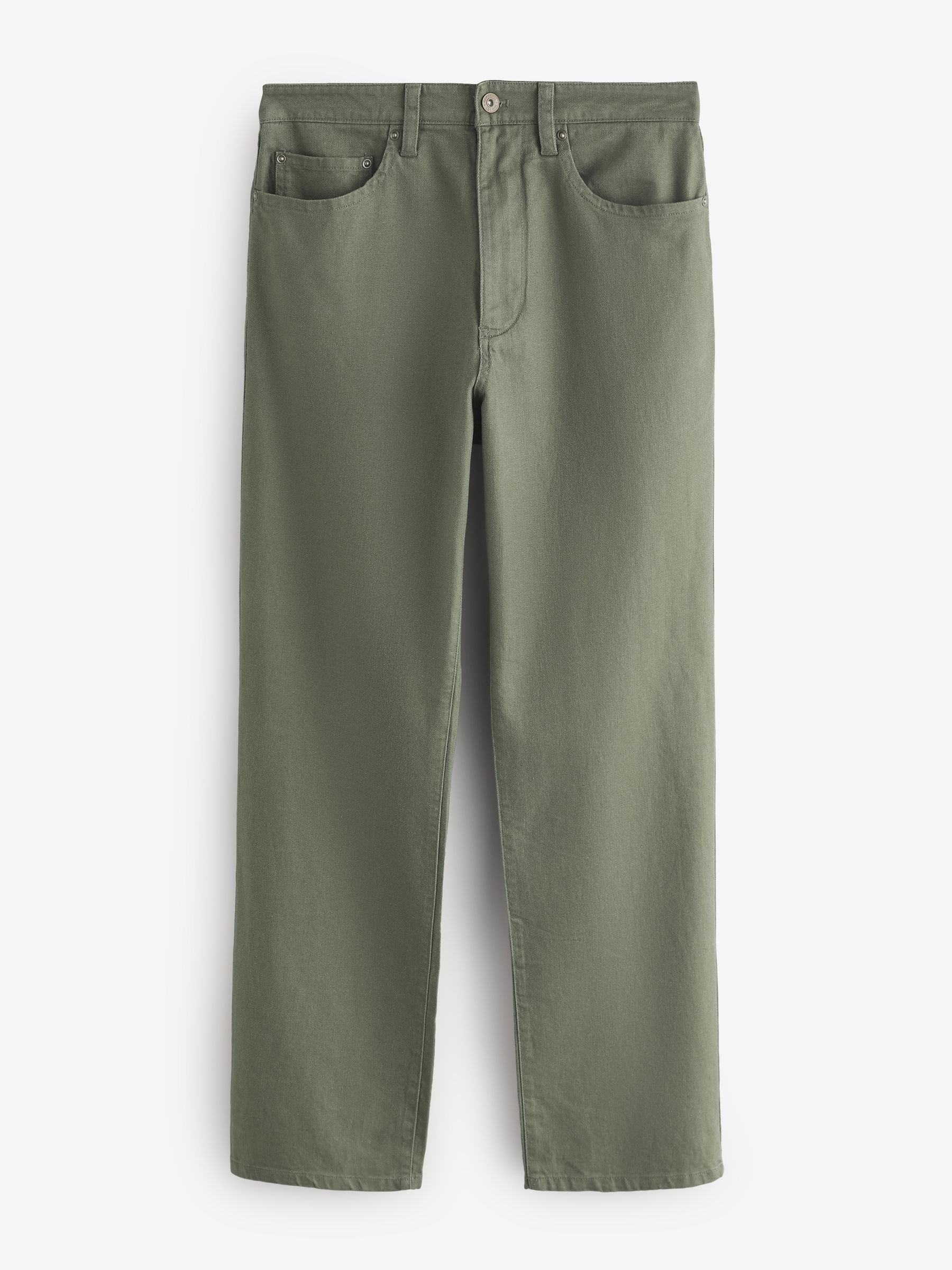 Gap Green Linen-Cotton Relaxed Straight Trousers