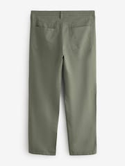 Gap Green Linen-Cotton Relaxed Straight Trousers - Image 2 of 6