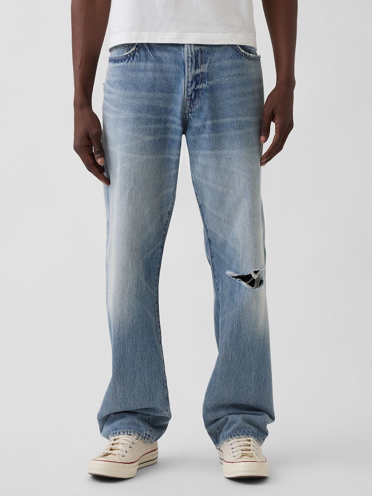 Gap Medium Wash Relaxed Straight Jeans - Image 1 of 5 Gap Medium Wash Relaxed Straight Jeans - Image 1 of 5