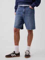 Gap Blue 9" SuperSoft Loose Denim Shorts - Image 1 of 6