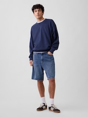 Gap Blue 9" SuperSoft Loose Denim Shorts - Image 3 of 6