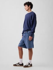 Gap Blue 9" SuperSoft Loose Denim Shorts - Image 4 of 6