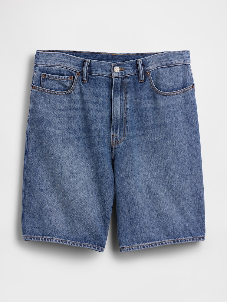 Gap Blue 9" SuperSoft Loose Denim Shorts - Image 6 of 6 Gap Blue 9" SuperSoft Loose Denim Shorts - Image 6 of 6
