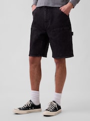 Negro - Gap 9 inch Denim Carpenter Shorts - Imagen 1 de 6