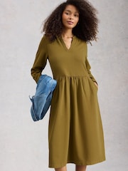 White Stuff Green Ray Jersey Midi Dress - Image 1 of 6