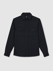 Reiss Navy Mcshane Twin-Pocket Button-Through Overshirt - Image 2 of 7