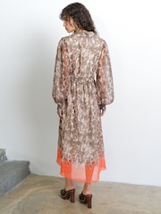 French Connection Milani Textured Midi Shirt Dress - תמונה 2 מתוך 6