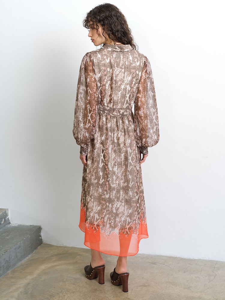 French Connection Milani Textured Midi Shirt Dress - תמונה 2 מתוך 6