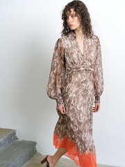 French Connection Milani Textured Midi Shirt Dress - תמונה 3 מתוך 6