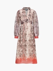 French Connection Milani Textured Midi Shirt Dress - תמונה 6 מתוך 6