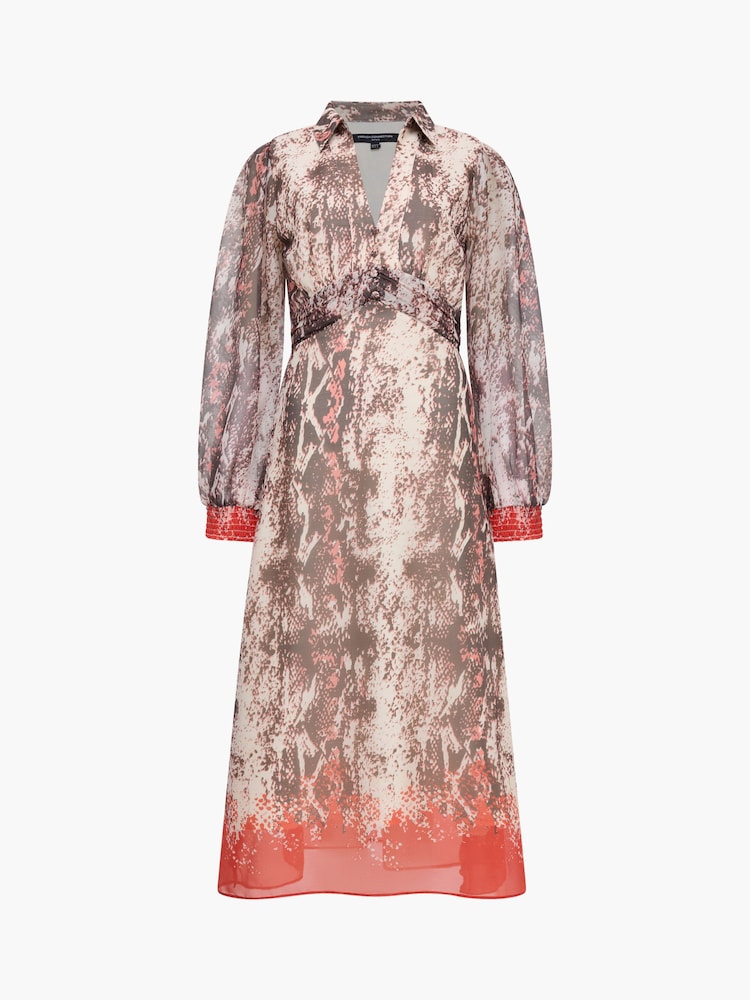 French Connection Milani Textured Midi Shirt Dress - תמונה 6 מתוך 6