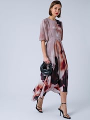 Religion Pink Tory Tea Maxi Occasion Dress With Short Sleeves In Floral Placement Print - Image 1 of 8