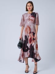 Religion Pink Tory Tea Maxi Occasion Dress With Short Sleeves In Floral Placement Print - Image 3 of 8