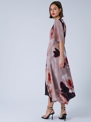 Religion Pink Tory Tea Maxi Occasion Dress With Short Sleeves In Floral Placement Print - Image 4 of 8