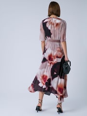 Religion Pink Tory Tea Maxi Occasion Dress With Short Sleeves In Floral Placement Print - Image 7 of 8