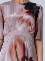 Religion Pink Tory Tea Maxi Occasion Dress With Short Sleeves In Floral Placement Print - Image 8 of 8