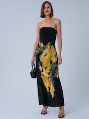 Religion Yellow Pretty Floral Freedom Bandeau Occasion Dress in Silky Fabric - Image 2 of 8