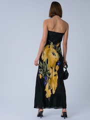 Religion Yellow Pretty Floral Freedom Bandeau Occasion Dress in Silky Fabric - Image 3 of 8